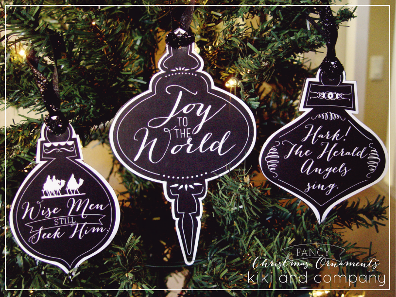 Printable Chalkboard look Christmas Ornaments