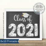 Printable Class Of 2021 Graduation Sign Senior Pictures