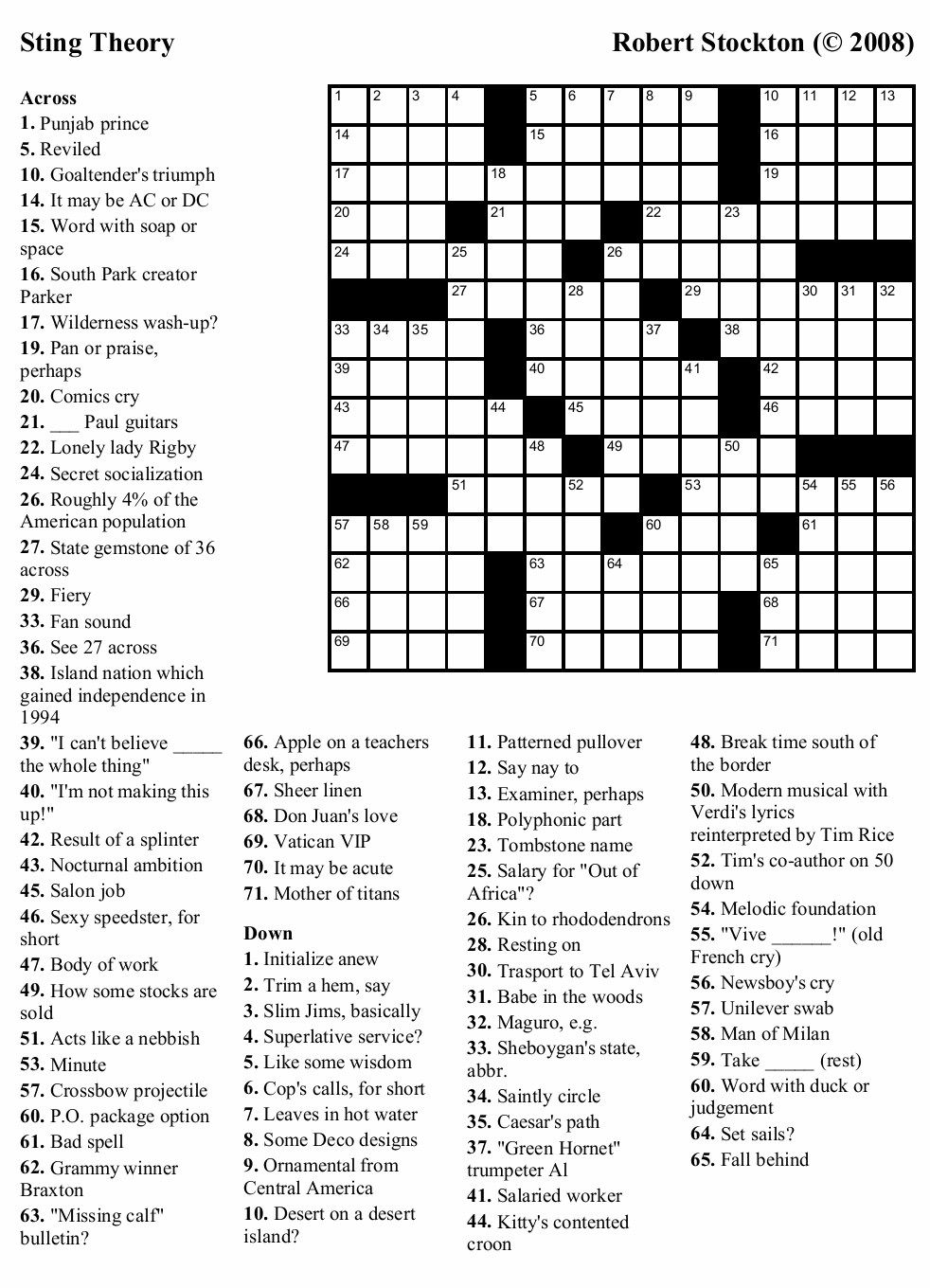 Printable Crossword Puzzle Washington Post Printable 