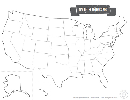 Printable Map Of The USA Mr Printables