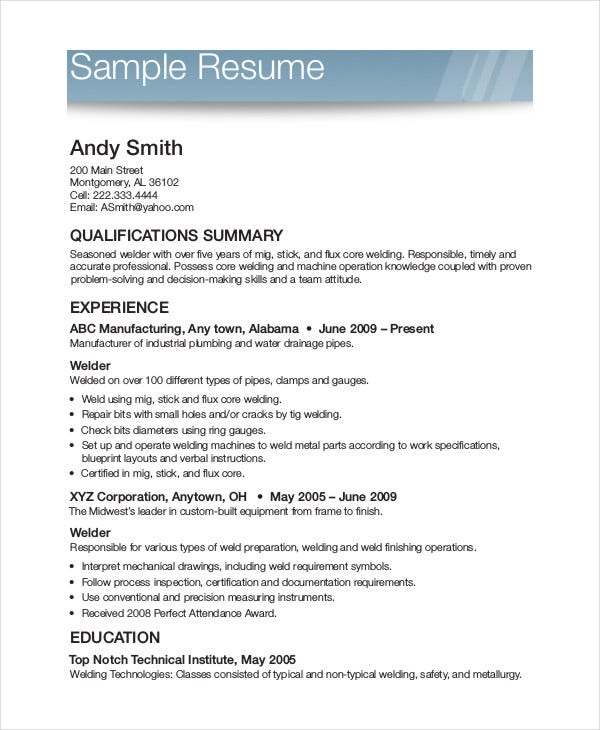 Printable Resume Template 35 Free Word PDF Documents 