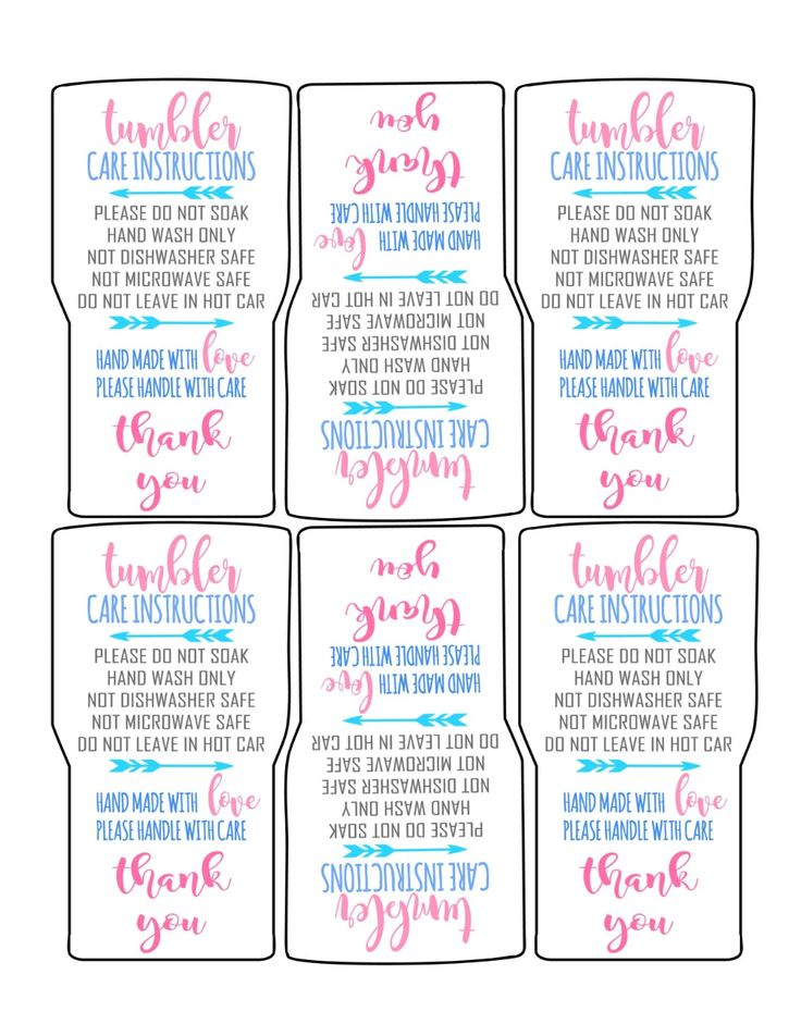 Printable Tumbler Care Instructions Google Search 