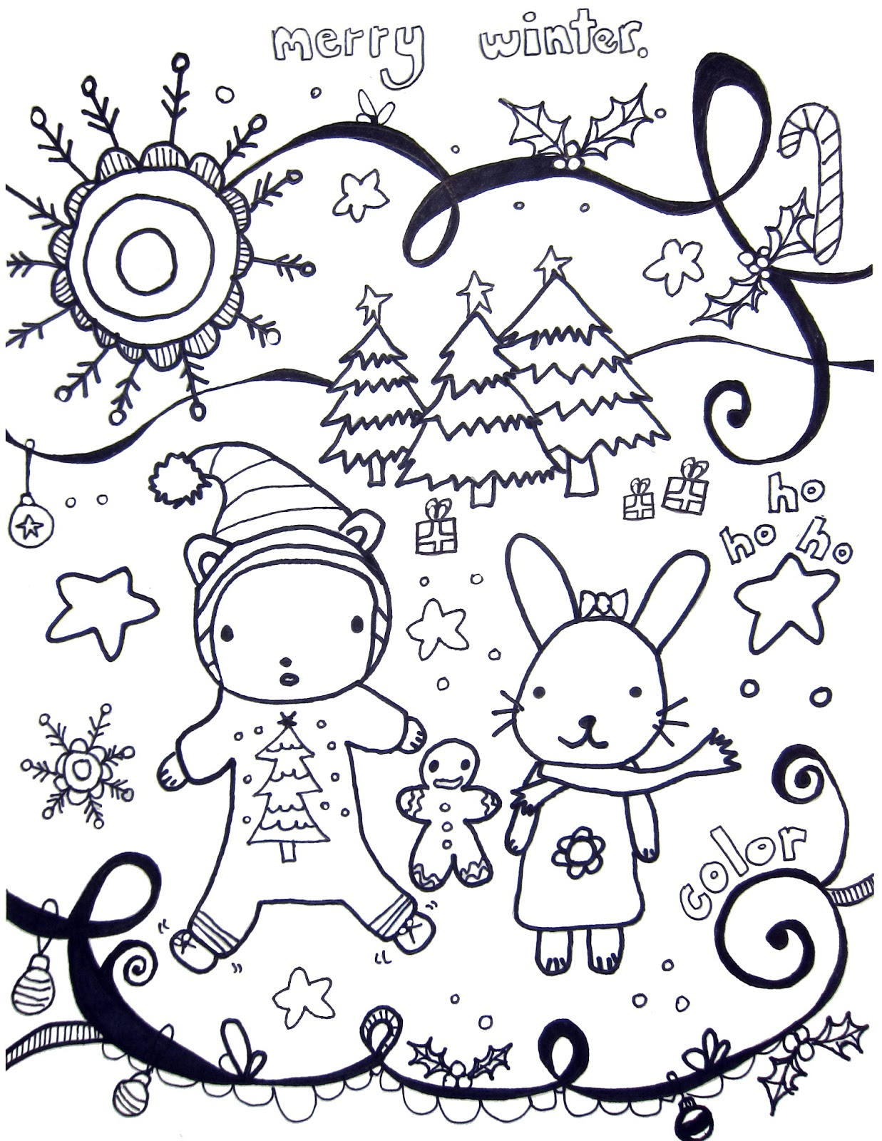 Printable Winter Coloring Pages Marcia Beckett