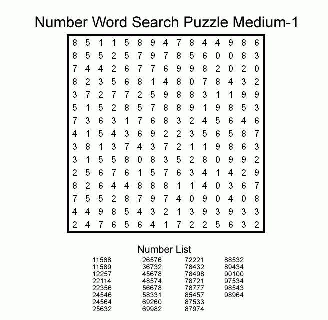 Puzzles For W e 3 6 July 2015 Number Search Sudoku Word 