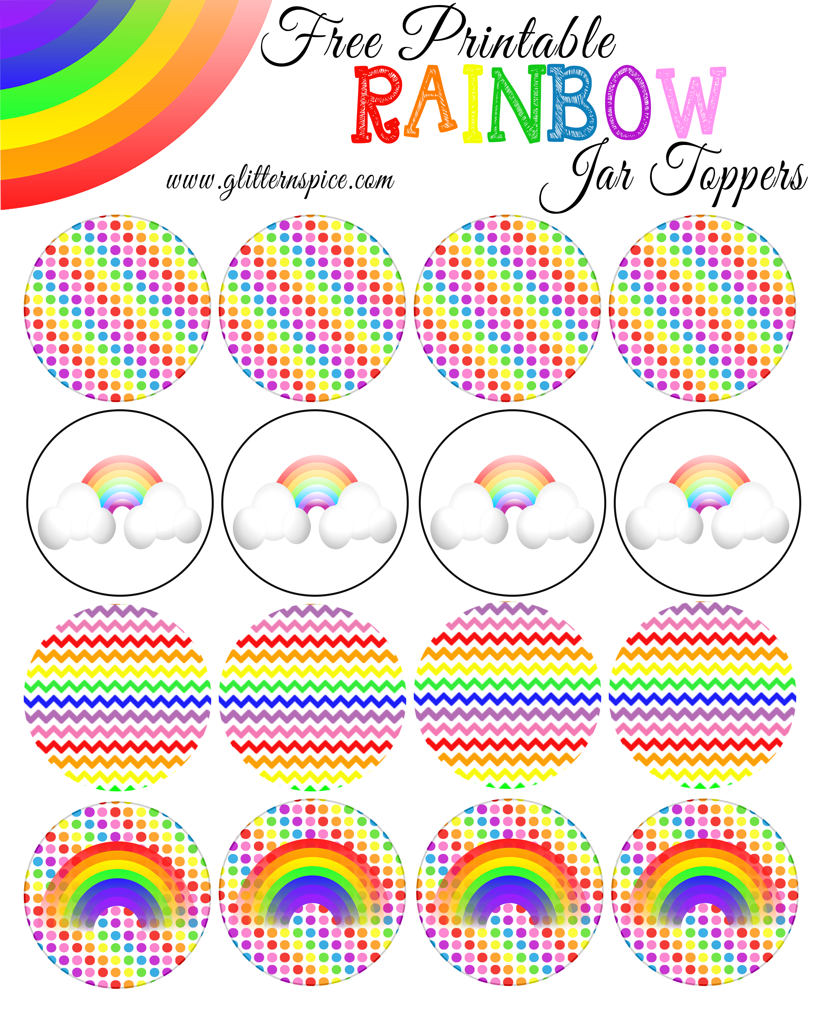 Rainbow In A Jar Free Rainbow Printables Glitter N Spice