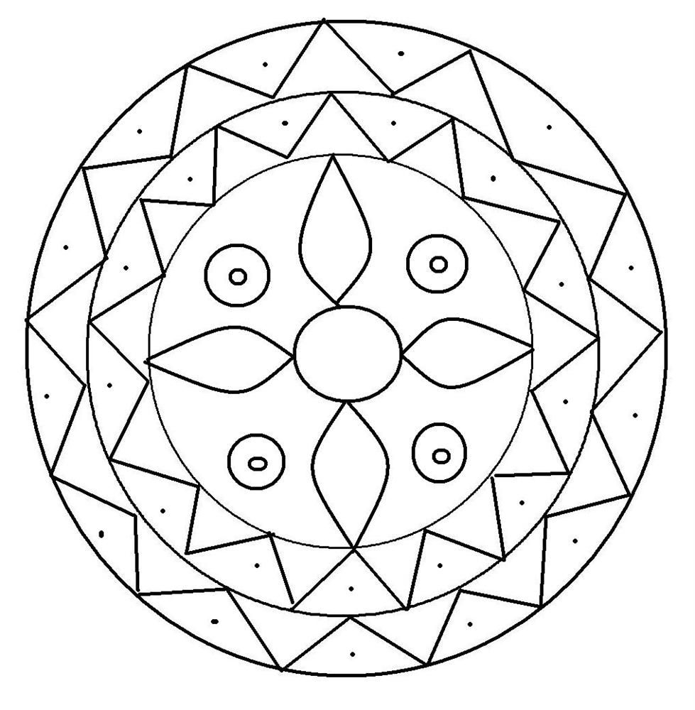 Rangoli Design Coloring Printable Page For Kids 2 Free 