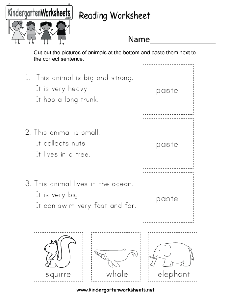 Reading Worksheet Free Kindergarten English Worksheet