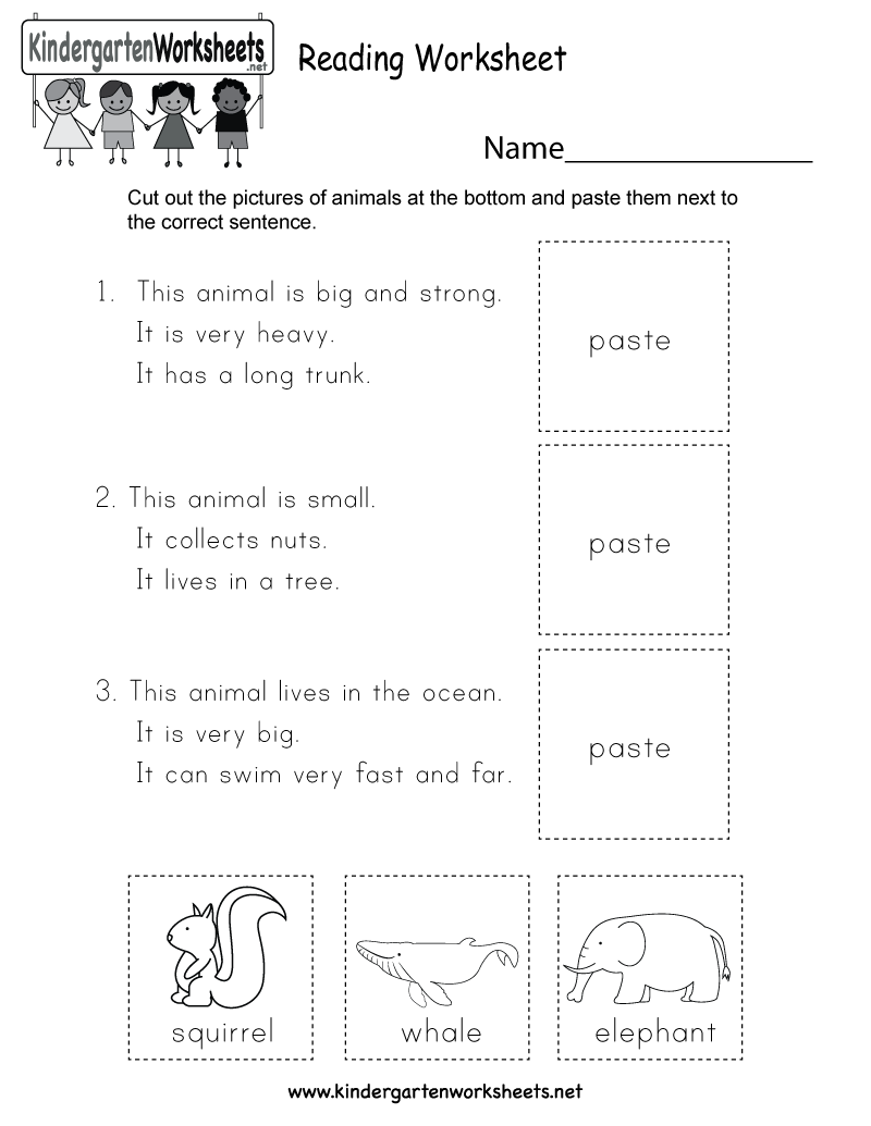 Reading Worksheet Free Kindergarten English Worksheet 