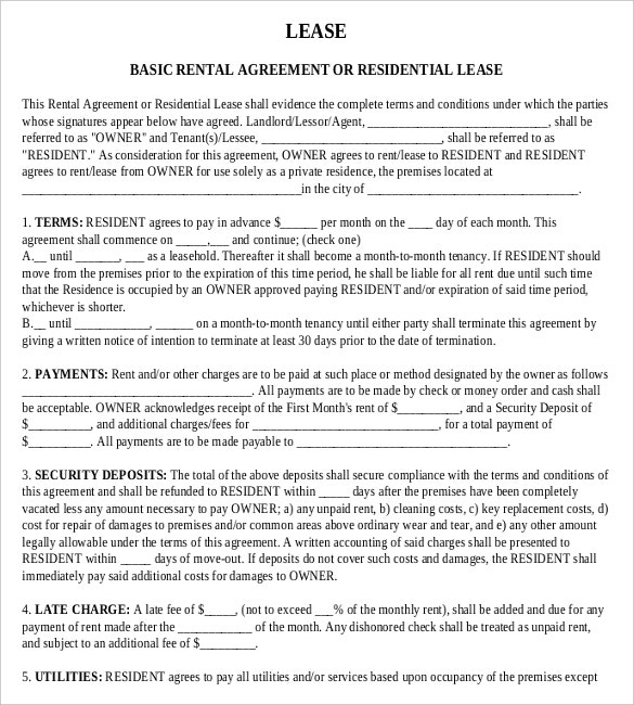 Rental Agreement Templates 15 Free Word PDF Documents 