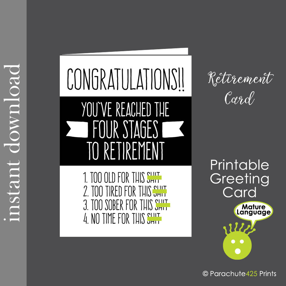 Retirement Card Printable Card Funny Retirement Boss Retire