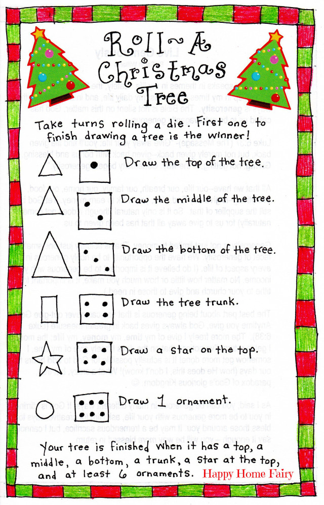 Roll A Christmas Tree Game FREE Printable Happy Home