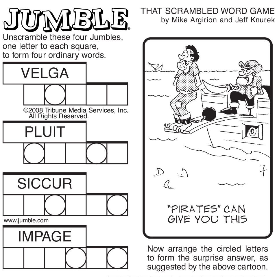 Sample Of Sunday Jumble Tribune Content Agency Jumble 