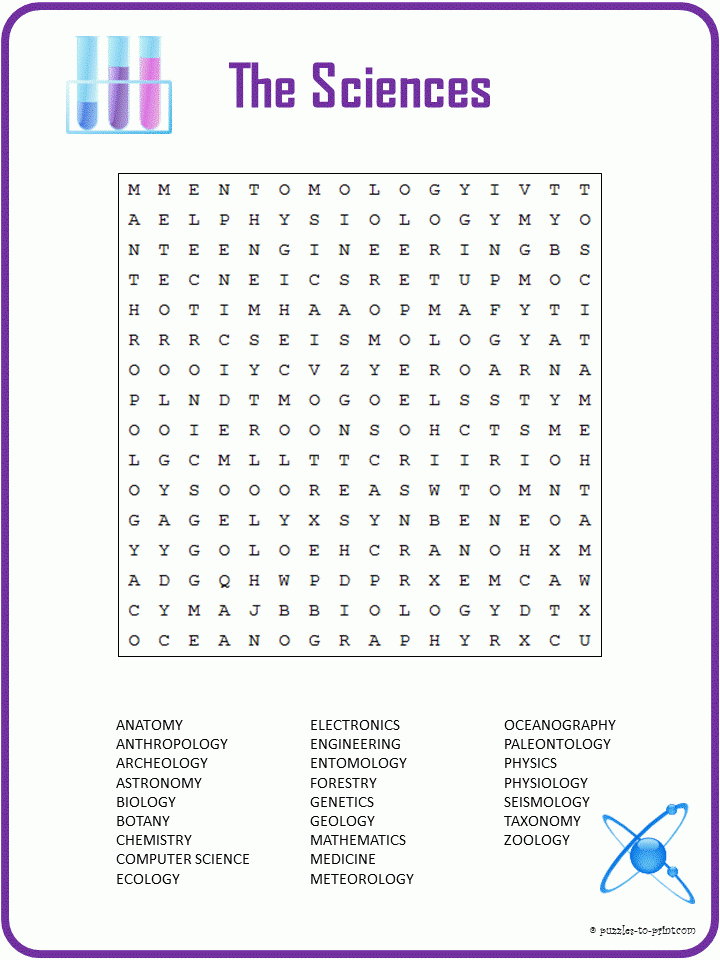 Science Word Search