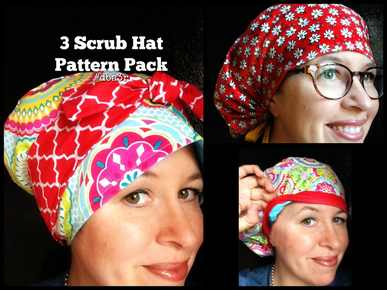 Scrub Hat Sewing Pattern Tutorial Diy Downloadable Pdf Make 3