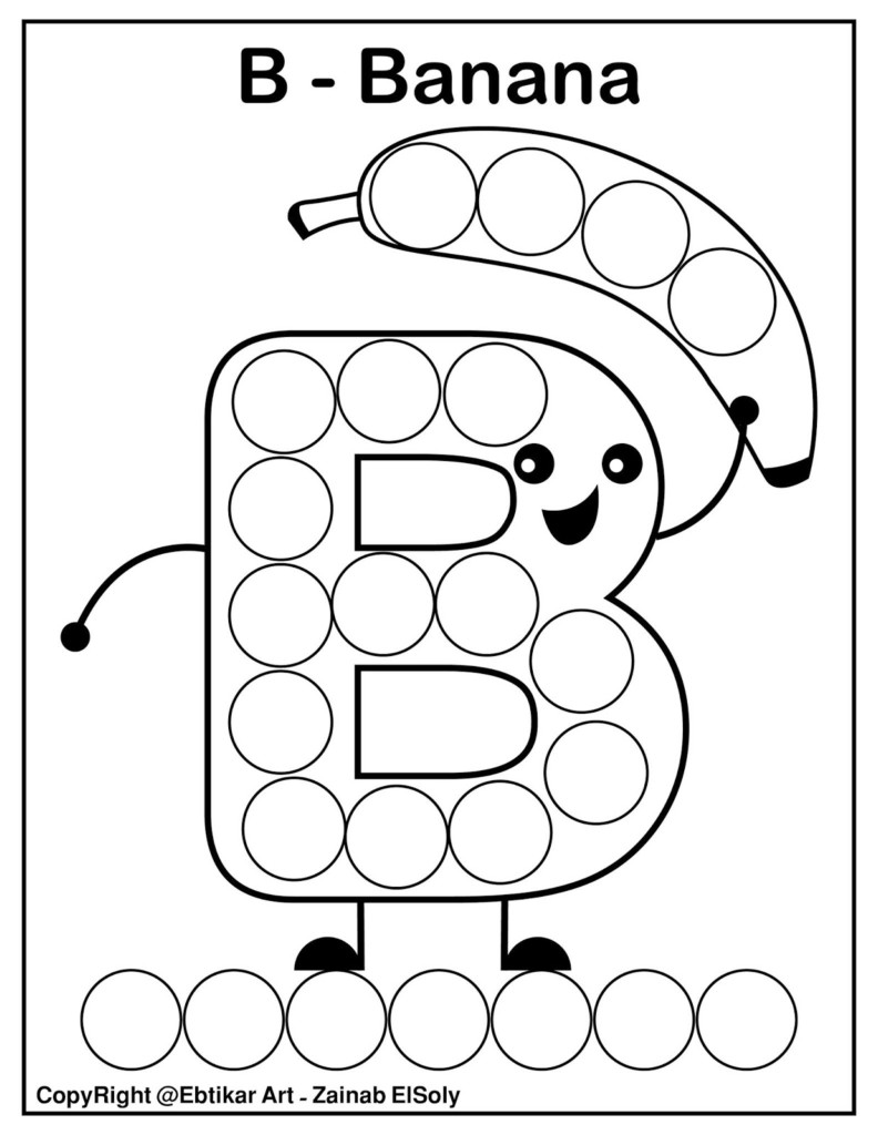 Set Of ABC Dot Marker Coloring Pages