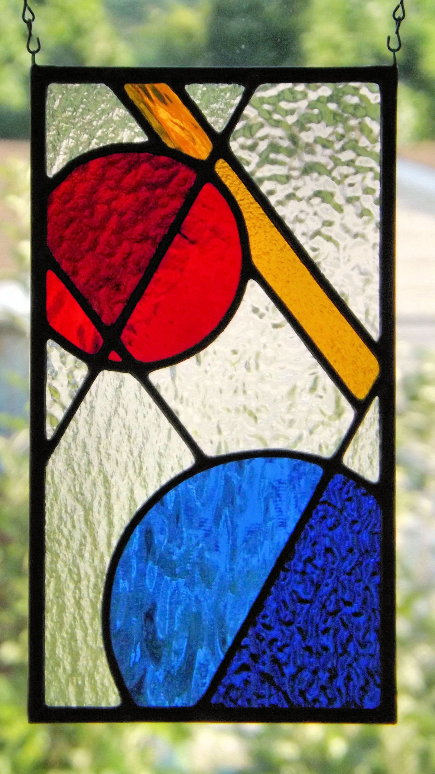 Shapes Stained Glass Geometric Abstract Panel Sun Catcher 