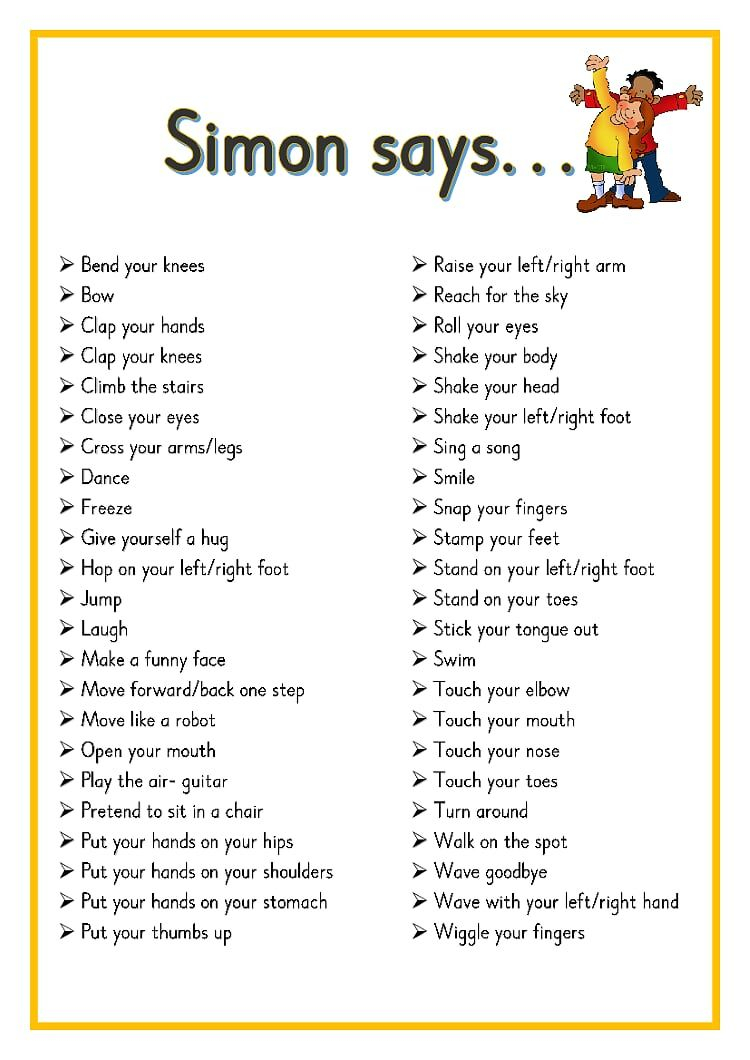 Simon Says pdf OneDrive Preschool Songs Classroom 