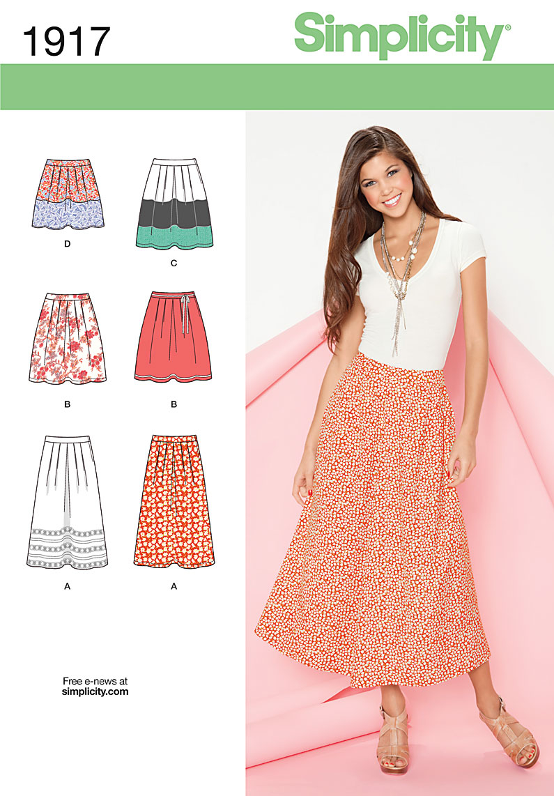 Simplicity 1917 Misses Skirts