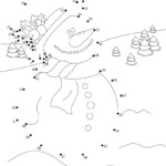 Snowman For Xmas Printable Connect The Dots Game