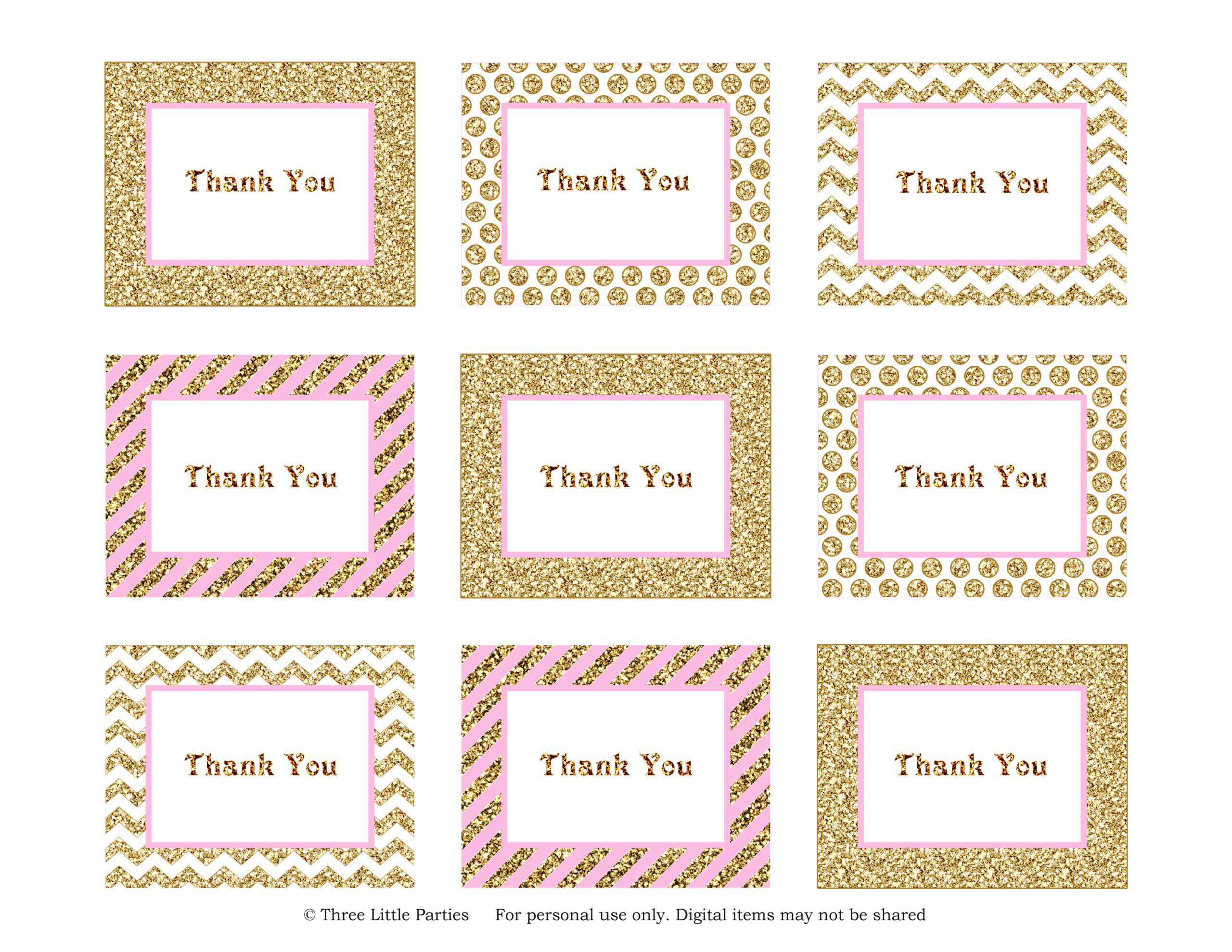 Sparkle Thank You Tags Freebie