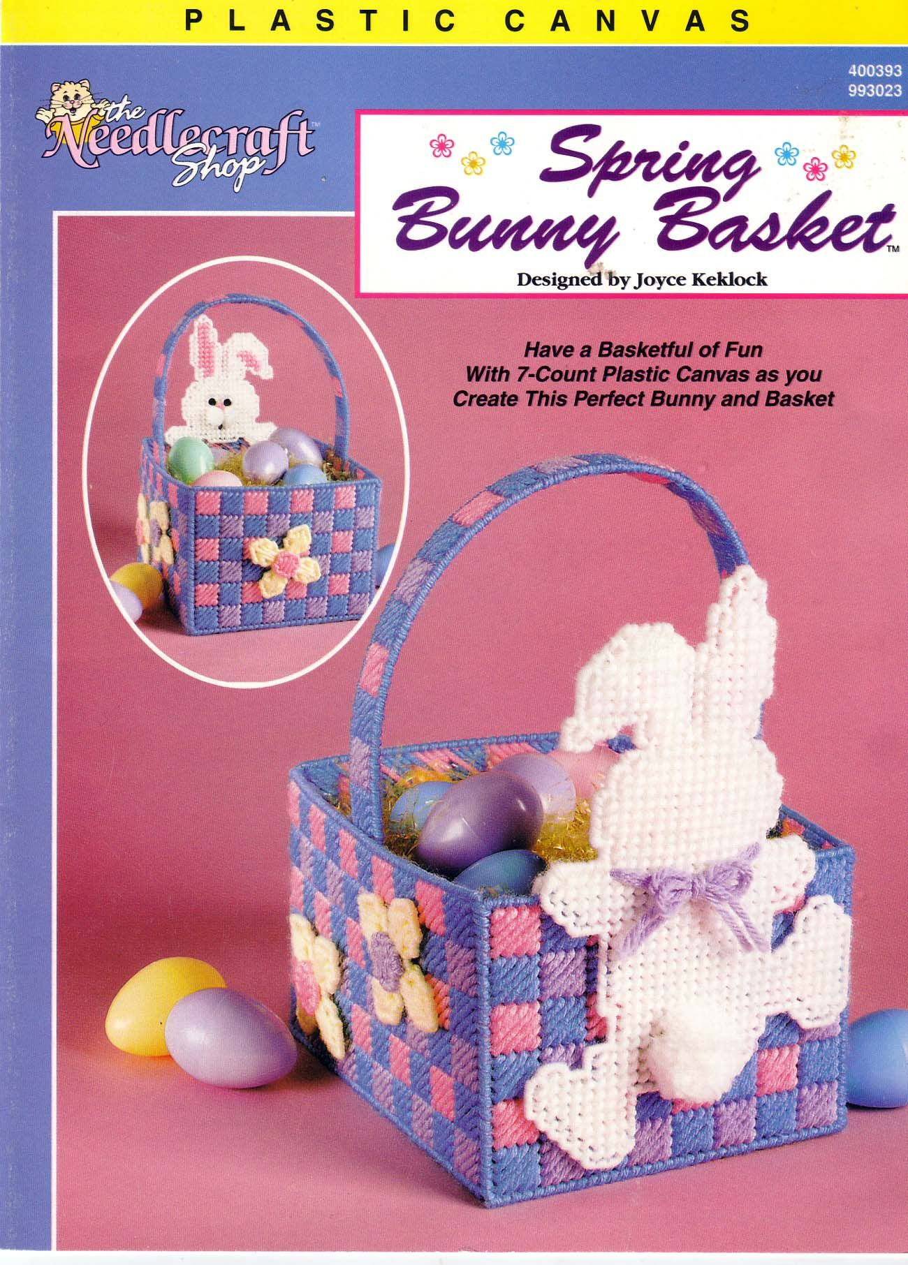 SPRING BUNNY BASKET 1 Plastic Canvas Easter Basket 