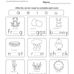 Spring Phonics Worksheet For Kindergarten