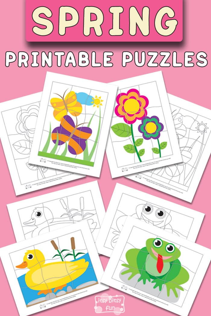 Spring Printable Puzzles For Kids Itsybitsyfun