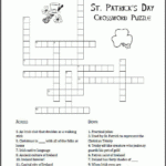 St Patrick S Day Crossword Puzzle For Kids Student Handouts