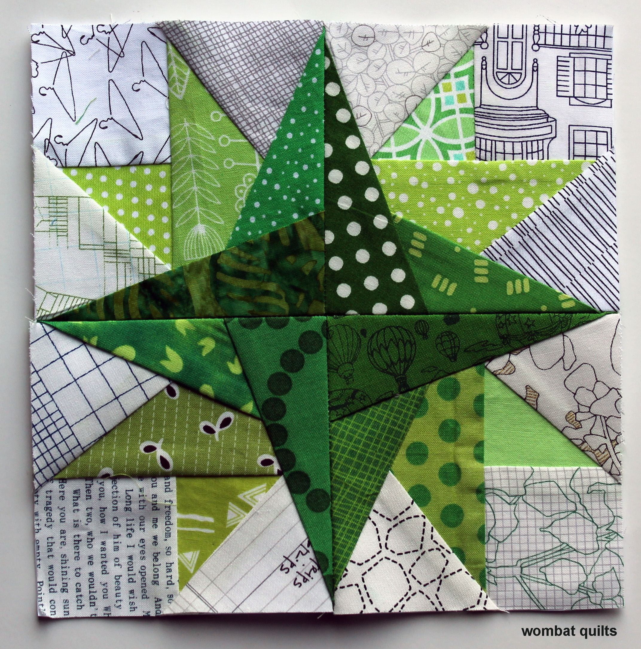 Star Petal Free Paper Piecing Block From Wombat Quilts 