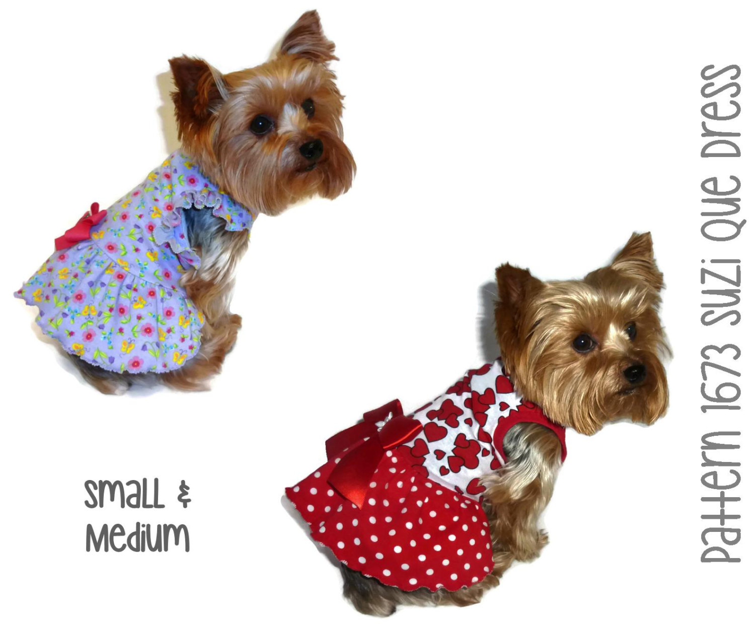 Suzi Que Dog Dress Pattern 1673 Small Medium Dog Clothes 