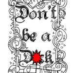 Swear Word Coloring Sheet Page Printable Don T Dck