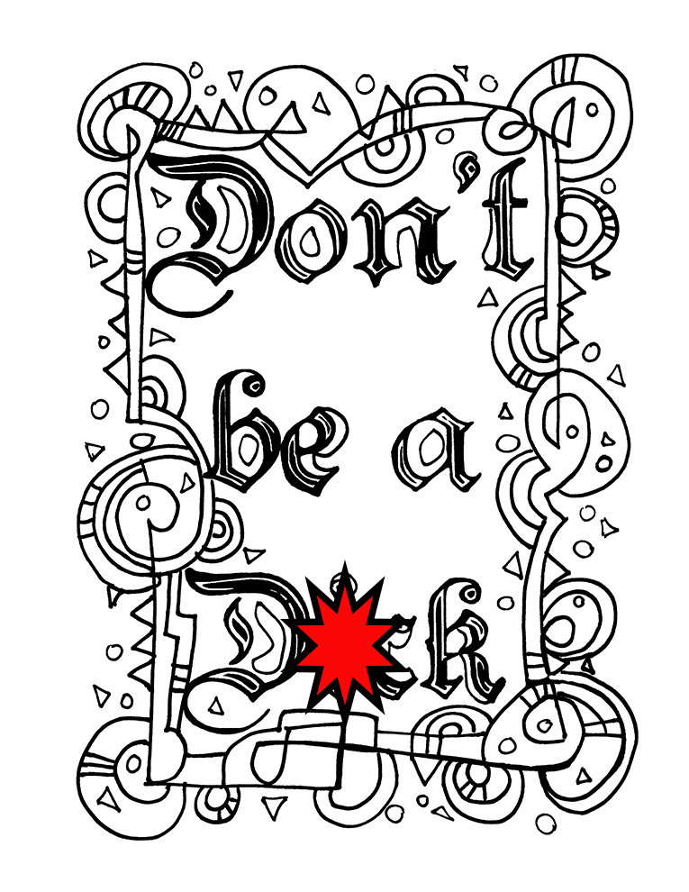 Swear Word Coloring Sheet Page Printable Don t Dck