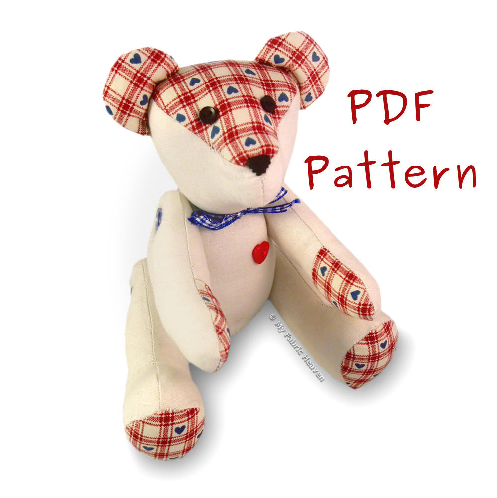 Teddy Bear PDF Sewing PATTERN Full Instructions Make Your