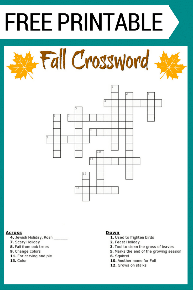 Teenage Crossword Puzzles Printable Free Printable 