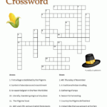 Thanksgiving Puzzles 15 Clue Thanksgiving Crossword