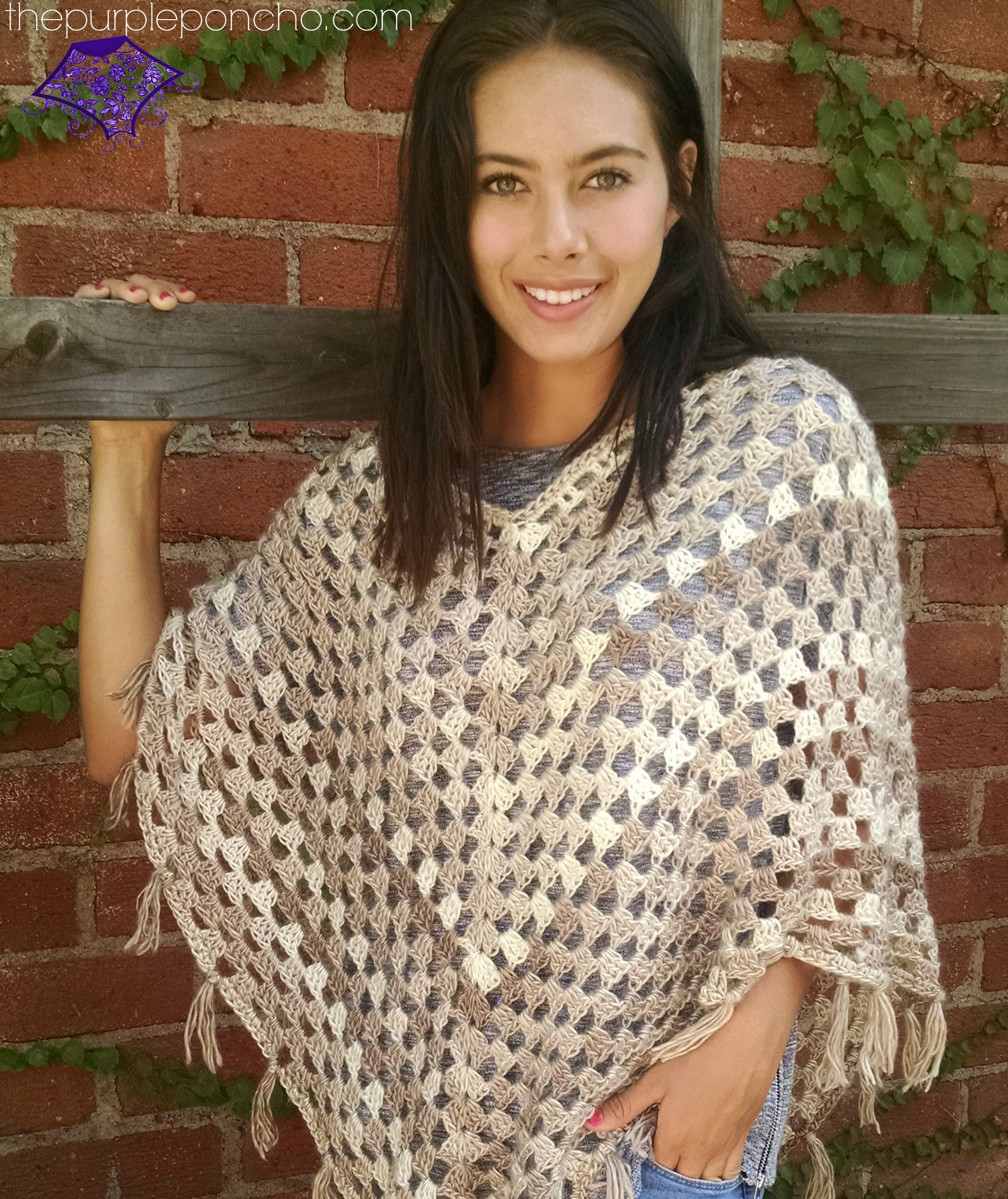 Timeless Boho Poncho Free Crochet Pattern The Purple 