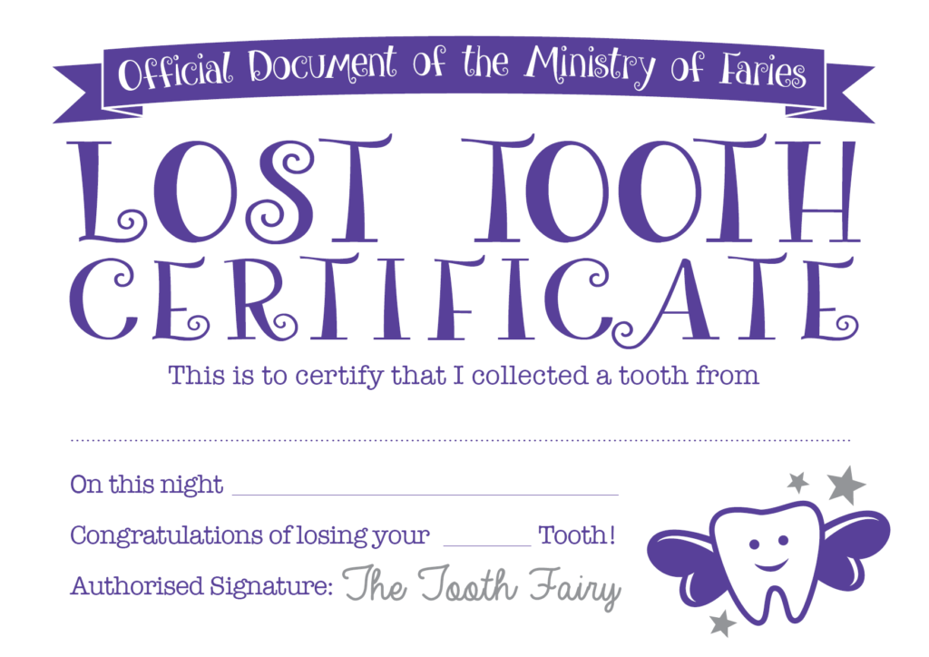 Tooth Fairy Certificate Baby Hints And Tips