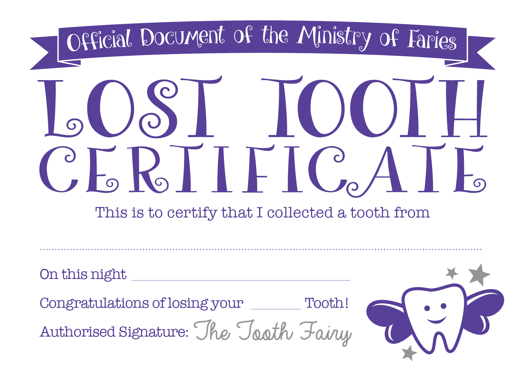 Tooth Fairy Certificate Baby Hints And Tips