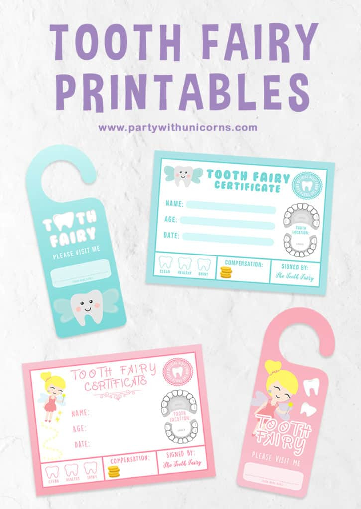 Tooth Fairy Free Printables Party With Unicorns