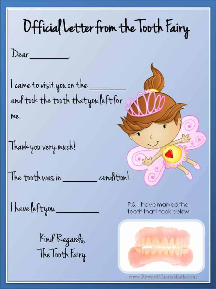 Tooth Fairy Letter Free Printable