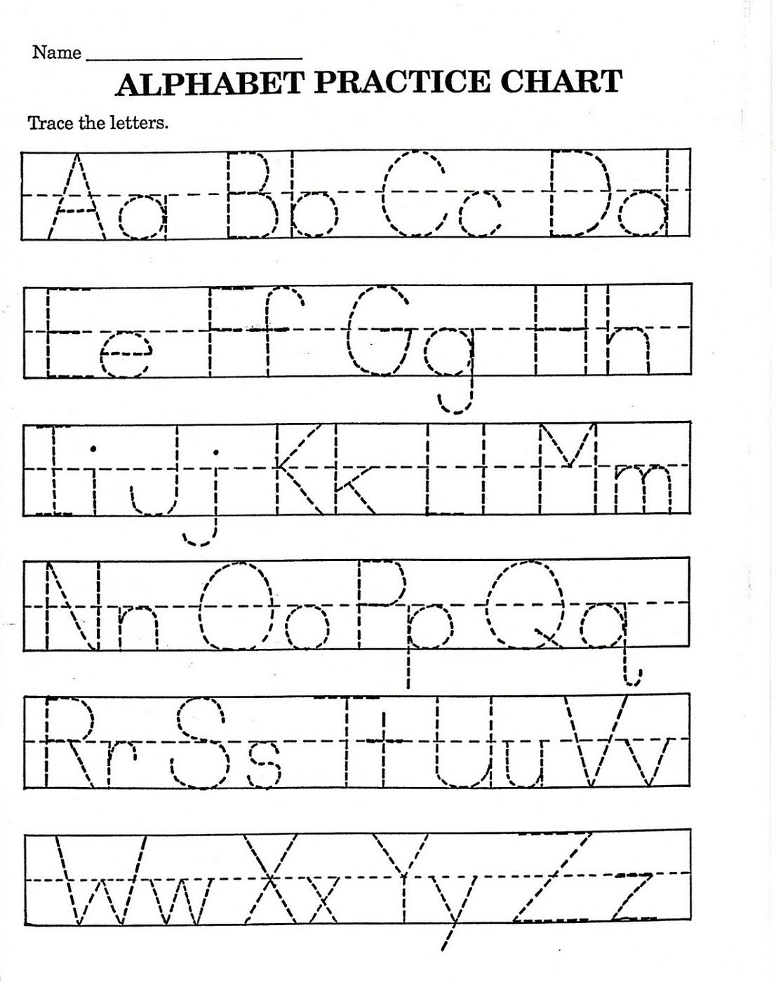 Trace Letter Worksheets Free Printable Alphabet 