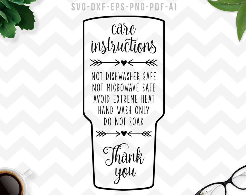 Tumbler Care Instructions Svg Care Card Svg Tumbler