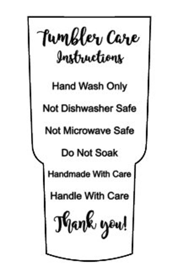 Tumbler Cup Care Instructions