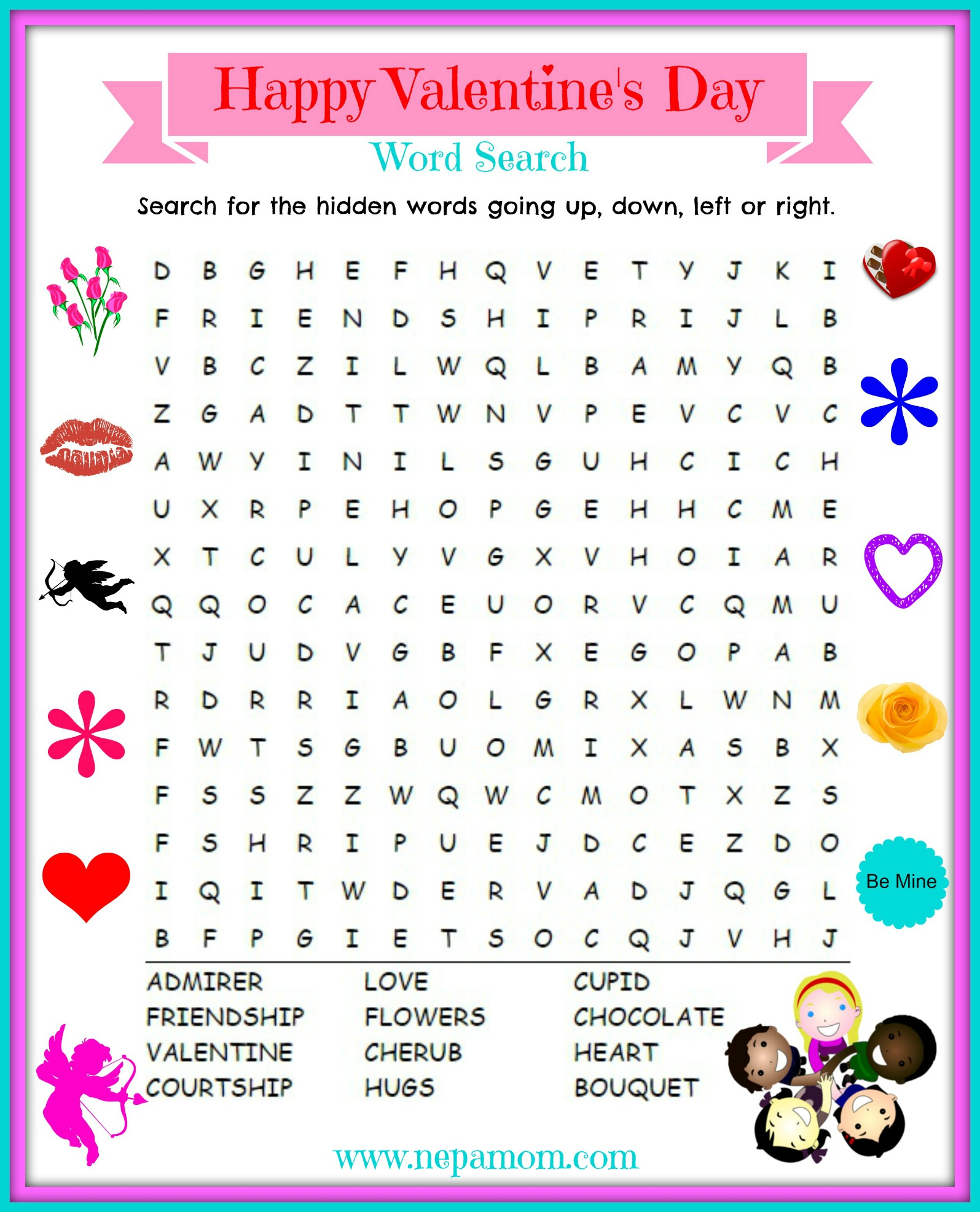 Valentine s Day Word Search Puzzle NEPA Mom