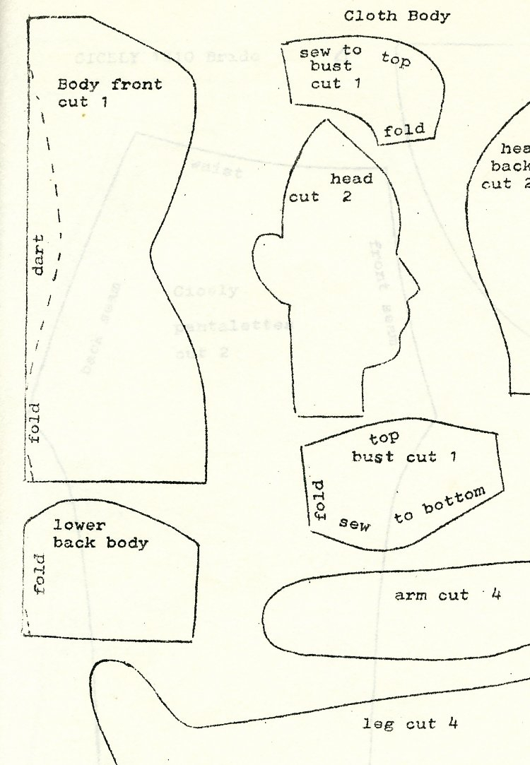 Vintage Cloth Doll Patterns Ella s Original Doll Pattern