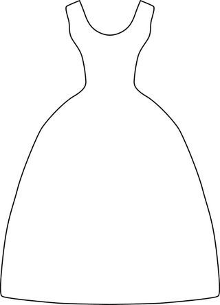 Wedding Dress Outline Clipartion
