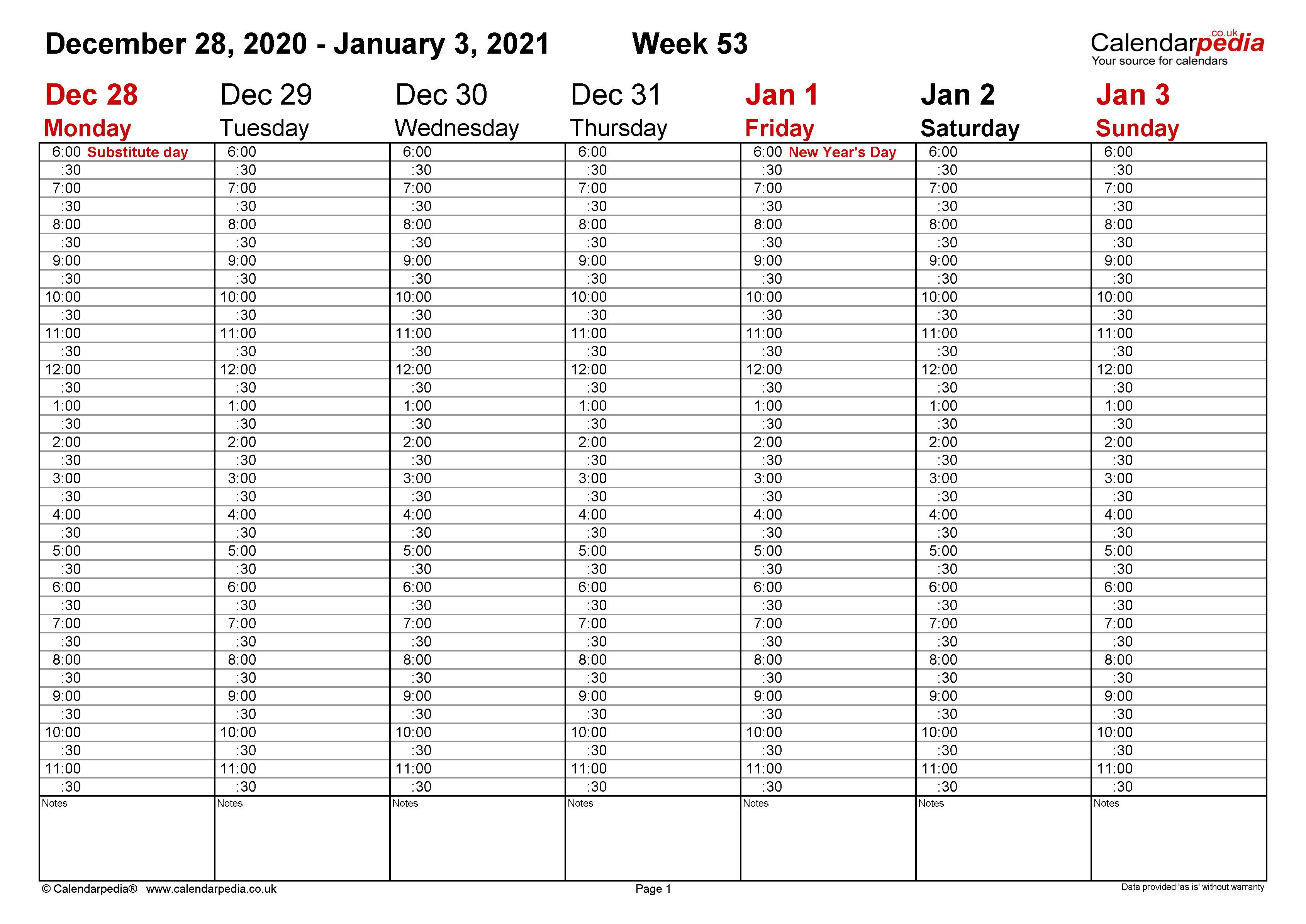 Weekly Calendar 2025 UK Free Printable Templates For PDF