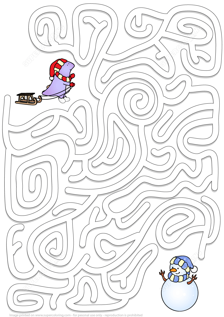 Winter Maze Puzzle Free Printable Puzzle Games