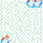 Winter Maze Puzzle With Snowman Free Printable Puzzle Games