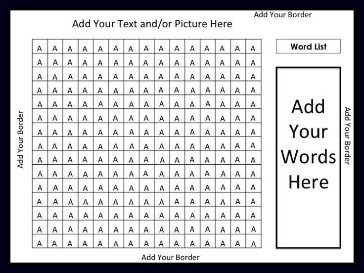 Word Search Template EDITABLE Distance Learning Free 